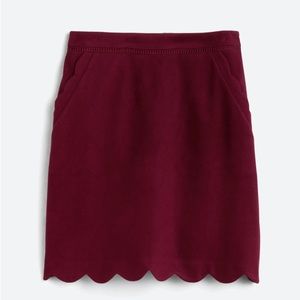 Burgundy Bernice Scalloped Hem Skirt Size MPetite